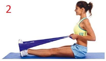 Exercices du dos avec bandes élastiques